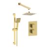 Square Concealed Valve Head & Arm Shower Pack - Matt Black