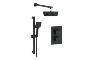 Grove Round Thermostatic Bar Mixer w/Riser Kit - Brushed Bronze