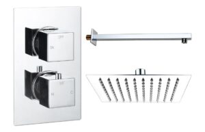 Ashby Square Shower Valve & Kit Pack 1 - Matt Black