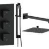Ashby Square Shower Valve & Kit Pack 4 - Matt Black