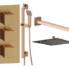 Ashby Square Shower Valve & Kit Pack 4 - Brushed Bronze