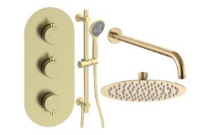 Grove Round Shower Valve & Kit Pack 4 - Brushed Brass