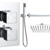 Ashby Square Shower Valve & Kit Pack 3 - Matt Black