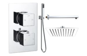Ashby Square Shower Valve & Kit Pack 3 - Matt Black