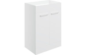 Malvern 590mm Floor Standing 2 Door Basin Unit (No Top) - White Gloss