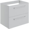 Malvern 590mm Wall Hung 2 Drawer Basin Unit (No Top) - Grey Gloss