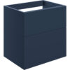 Cuffley 590mm Wall Hung 2 Drawer Basin Unit (No Top) - Matt Deep Blue