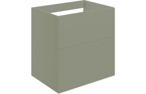 Cuffley 590mm Wall Hung 2 Drawer Basin Unit (No Top) - Matt Olive Green