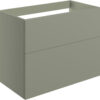 Cuffley 790mm Wall Hung 2 Drawer Basin Unit (No Top) - Matt Olive Green