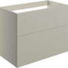 Cuffley 790mm Wall Hung 2 Drawer Basin Unit (No Top) - Matt Latte