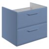 Baldock 600mm Wall Hung 2 Drawer Basin Unit (No Top) - Matt Misty Blue