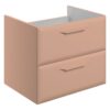 Baldock 600mm Wall Hung 2 Drawer Basin Unit (No Top) - Matt Apricot