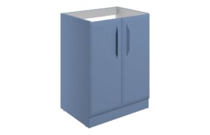 Baldock 600mm Floor Standing 2 Door Basin Unit (No Top) - Matt Misty Blue