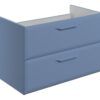 Baldock 795mm Wall Hung 2 Drawer Basin Unit (No Top) - Matt Misty Blue