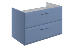 Baldock 795mm Wall Hung 2 Drawer Basin Unit (No Top) - Matt Misty Blue