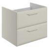 Baldock 600mm Wall Hung 2 Drawer Basin Unit (No Top) - Matt Latte