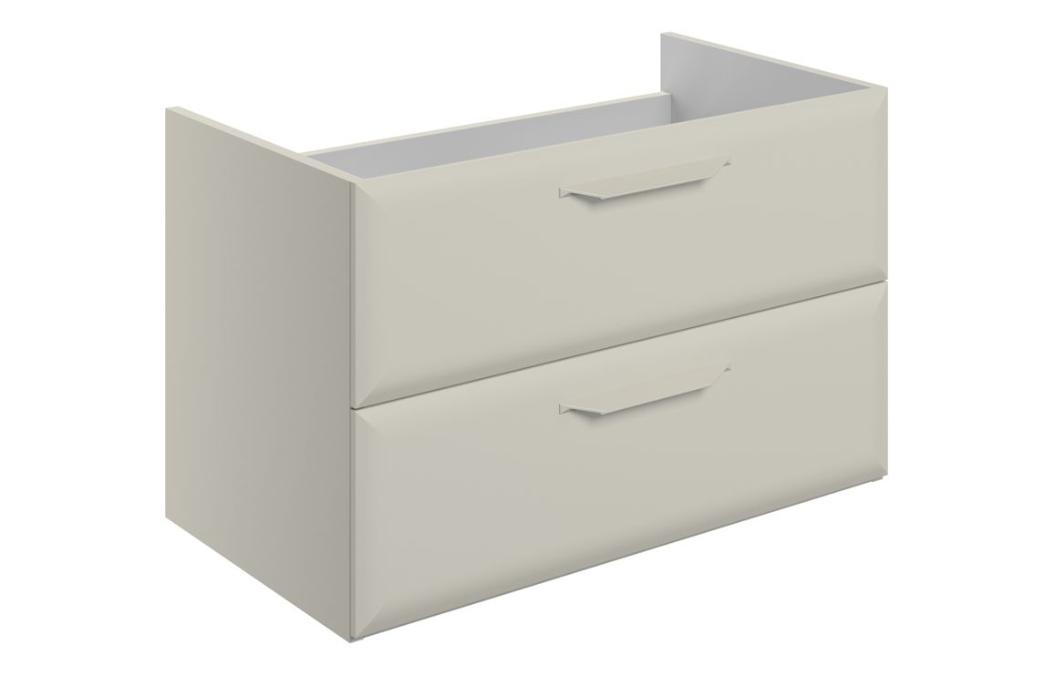 Baldock 795mm Wall Hung 2 Drawer Basin Unit (No Top) - Matt Latte