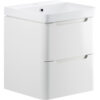 Hertford 605mm 2 Drawer Wall Hung Basin Unit - White Gloss