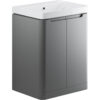 Hertford 605mm 2 Door Floor Standing Basin Unit - Matt Grey