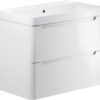 Hertford 805mm 2 Drawer Wall Hung Basin Unit - White Gloss