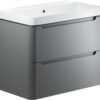 Hertford 805mm 2 Drawer Wall Hung Basin Unit - Matt Grey