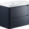 Hertford 805mm 2 Drawer Wall Hung Basin Unit - Matt Indigo