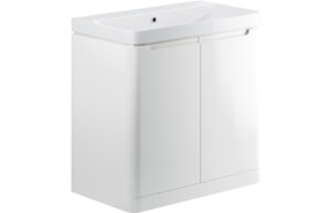 Hertford 805mm 2 Door Floor Standing Basin Unit - White Gloss