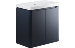 Hertford 805mm 2 Door Floor Standing Basin Unit - Matt Indigo