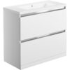 Stevenage 815mm 2 Drawer Floor Standing Basin Unit Inc. Basin - White Gloss