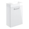 Malvern 410mm Wall Hung 1 Door Basin Unit & 1TH Basin - White Gloss