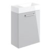 Malvern 410mm Wall Hung 1 Door Basin Unit & 1TH Basin - Grey Gloss