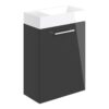 Malvern 410mm Wall Hung 1 Door Basin Unit & 1TH Basin - Anthracite Gloss