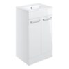 Malvern 510mm Floor Standing 2 Door Basin Unit & 1TH Thin Edge Basin - White Gloss