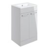 Malvern 510mm Floor Standing 2 Door Basin Unit & 1TH Thin Edge Basin - Grey Gloss