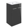Malvern 510mm Floor Standing 2 Door Basin Unit & 1TH Thin Edge Basin - Anthracite Gloss
