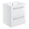 Malvern 510mm Wall Hung 2 Drawer Basin Unit & 1TH Thin Edge Basin - White Gloss