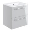 Malvern 510mm Wall Hung 2 Drawer Basin Unit & 1TH Thin Edge Basin - Grey Gloss