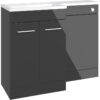 Henlow 1000mm F/S L-Shape Pack & Basin (RH) - Anthracite Gloss