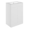 Cuffley 610mm Floor Standing 2 Door Basin Unit & 1TH Basin - Matt White