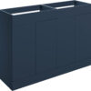 Cuffley 1180mm Floor Standing 4 Door Basin Unit (No Top) - Matt Deep Blue