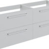 Malvern 1180mm Wall Hung 2 Drawer Basin Unit Run (No Top) - Grey Gloss