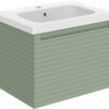 Hatfield 615mm Wall Hung 1 Drawer Basin Unit & 1TH Basin - Matt Willow Green