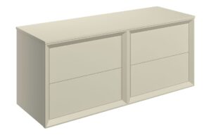 Harpenden 1210mm Wall Hung 4 Drawer Basin Unit Run & Top - Matt Cotton