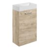 Malvern 410mm Wall Hung 1 Door Basin Unit & 1TH Basin - Oak