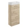 Malvern 410mm Floor Standing 1 Door Basin Unit & 1TH Basin - Oak