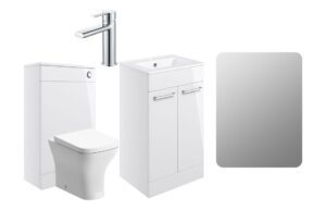 Malvern 510mm F/S Furniture Pack - White Gloss w/Chrome Finishes