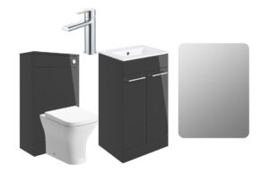 Malvern 510mm F/S Furniture Pack - Anthracite Gloss w/Chrome Finishes