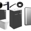Malvern 510mm F/S Furniture Pack - Anthracite Gloss w/Black Finishes