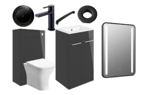 Malvern 510mm F/S Furniture Pack - Anthracite Gloss w/Black Finishes
