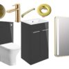Malvern 510mm F/S Furniture Pack - Anthracite Gloss w/Brushed Brass Finishes